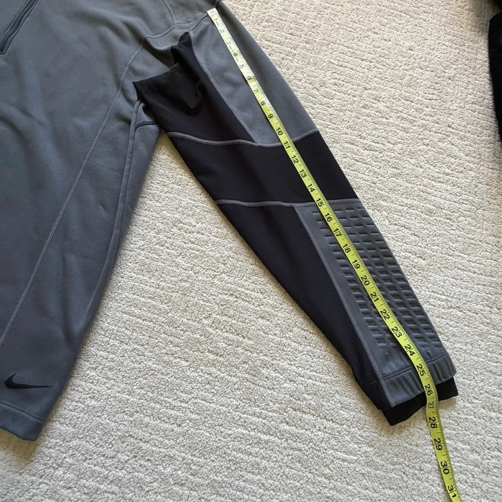 Nike Golf Therma-FIT Mens XL Quarter‎ Zip Pullover Gray Black Colorblock Fleece